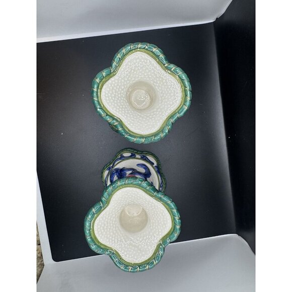 FITZ & FLOYD Classics Pair of 8 1/2” Candlestick Holder in Florentine Fruit - Picture 4 of 4